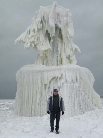 Michigan winter ice sculpture.