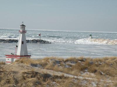 New Buffalo harbor during January