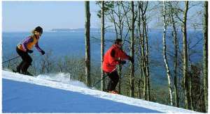 Ski scenic northern Michigan.