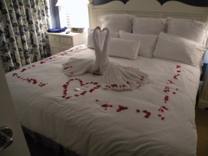 Romantic turndown at The Inn at Bay Harbor.