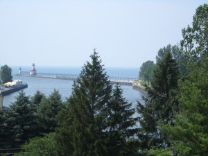 St. Joseph Michigan's harbor view from the bluff.