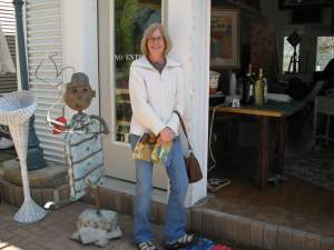 Sue outside a Michigan Art gallery in Harbor Country.