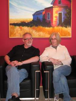 Sue and Roger Harvey at his gallery in New Buffalo Michigan.