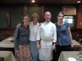 Timothy's Restaurant ... Sue's daughter Amy, Sue, Chef Timothy and Sue's daughter Laura.