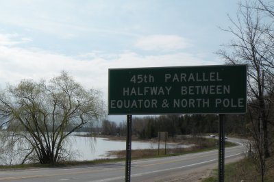 Crossing Michigan's 45th Parallel