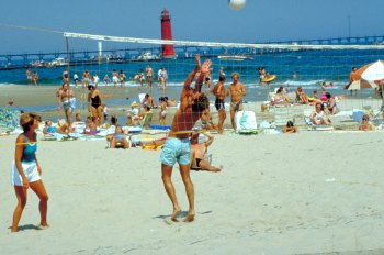 Lake Michigan beach summer fun.