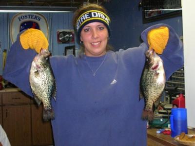 Michigan crappies through the ice.