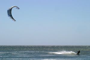 Lake Michigan kiteboarding fun.