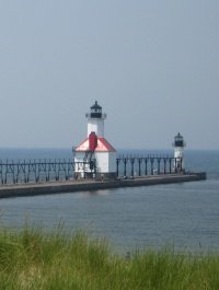 Lighthouse pier in St. Joseph, Michigan.