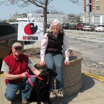 Sue, Millie and I enjoy Harbor Country Michigan art.