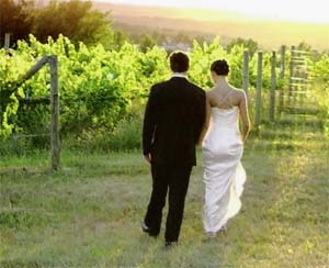 Michigan vineyard weddings are romantic.